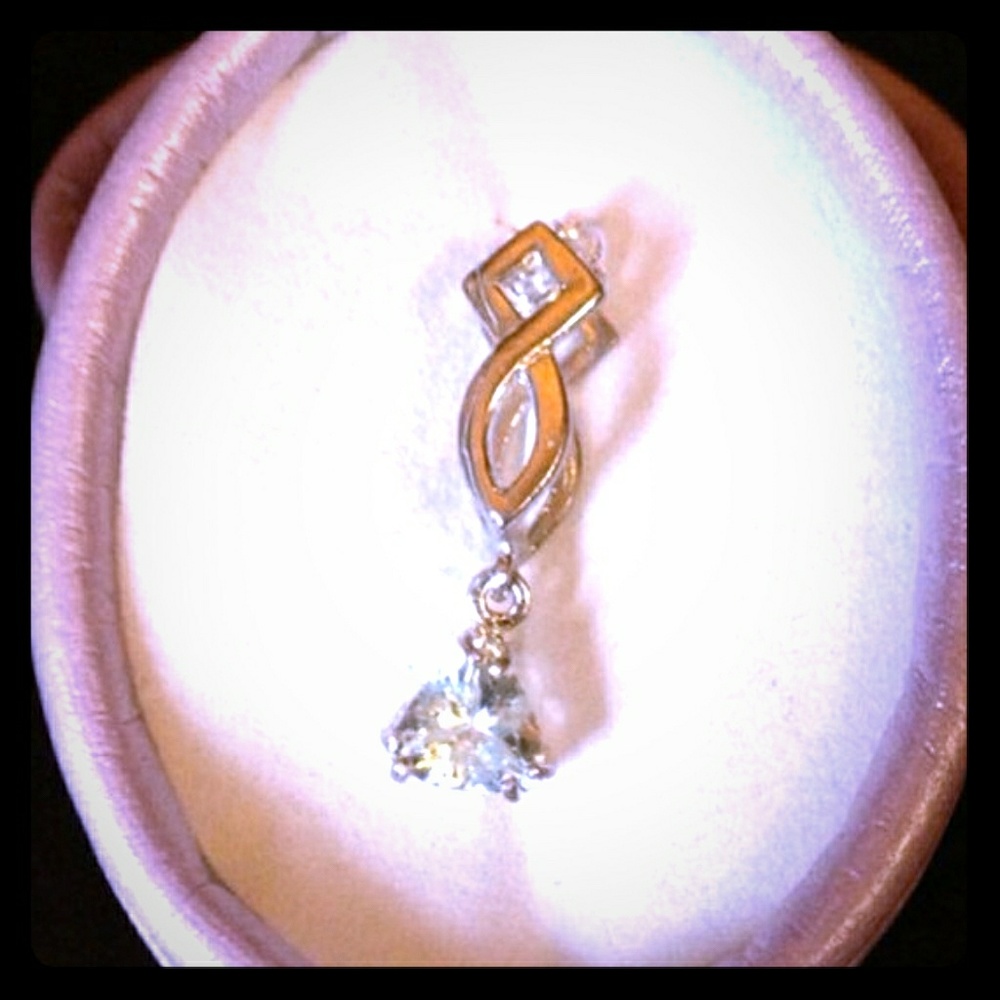 Natural Aquamarine Sterling Silver Necklace(with Chain)